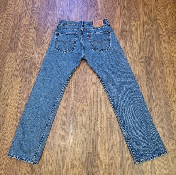 Levi's 505 Men's Straight Jeans Classic Blue Denim W30 L32 Relaxed Fit B48 - Picture 7 of 10